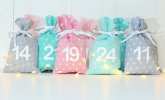 Mobile Preview: Adventskalender zum selbst befüllen tuerkis/rosa/grau